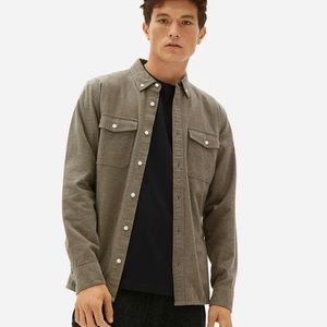 EVERLANE Brushed Flannel Shirt - Grey